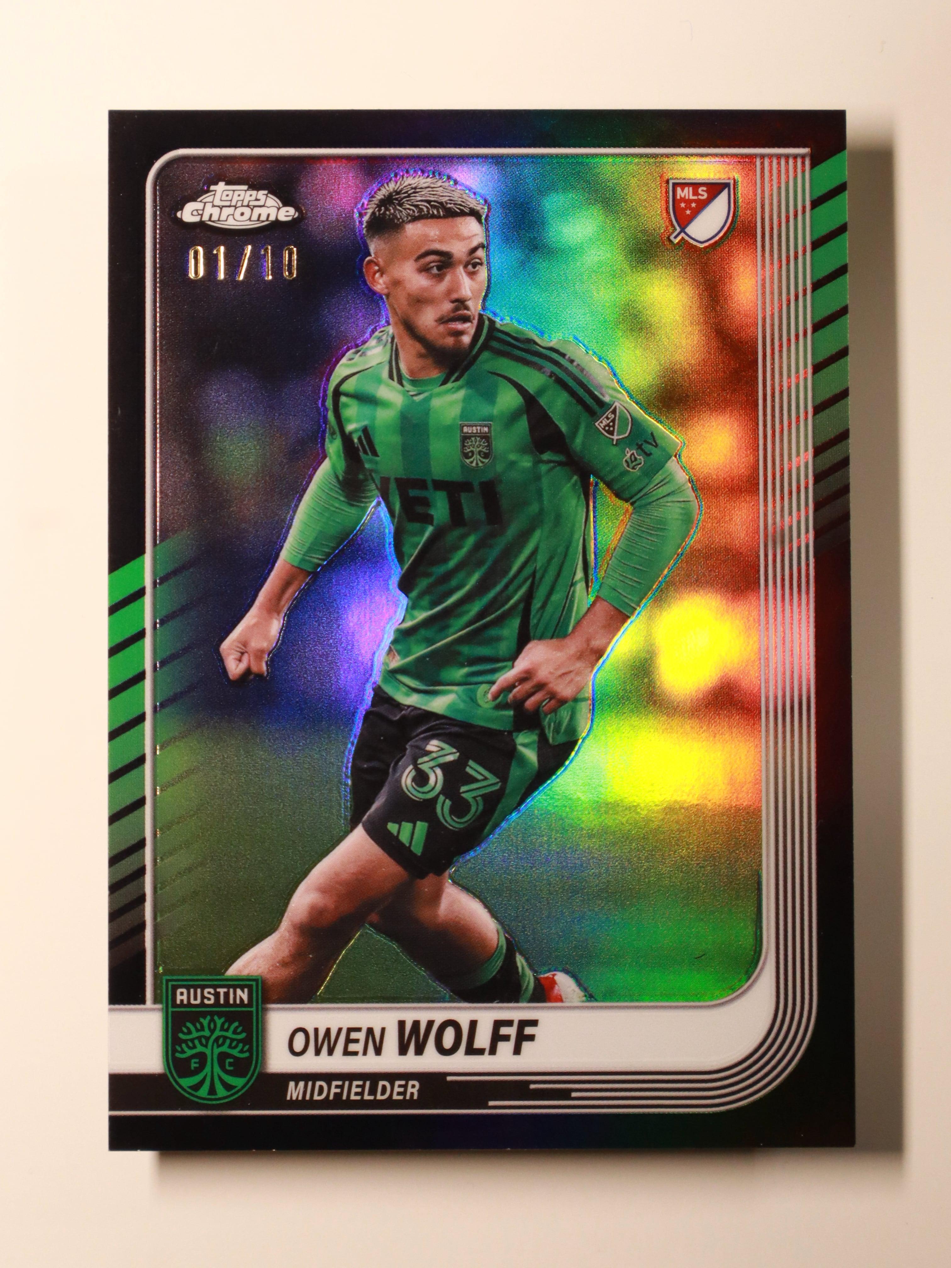 Owen Wolff - 2025 Topps Chrome MLS – Black /10 - Front