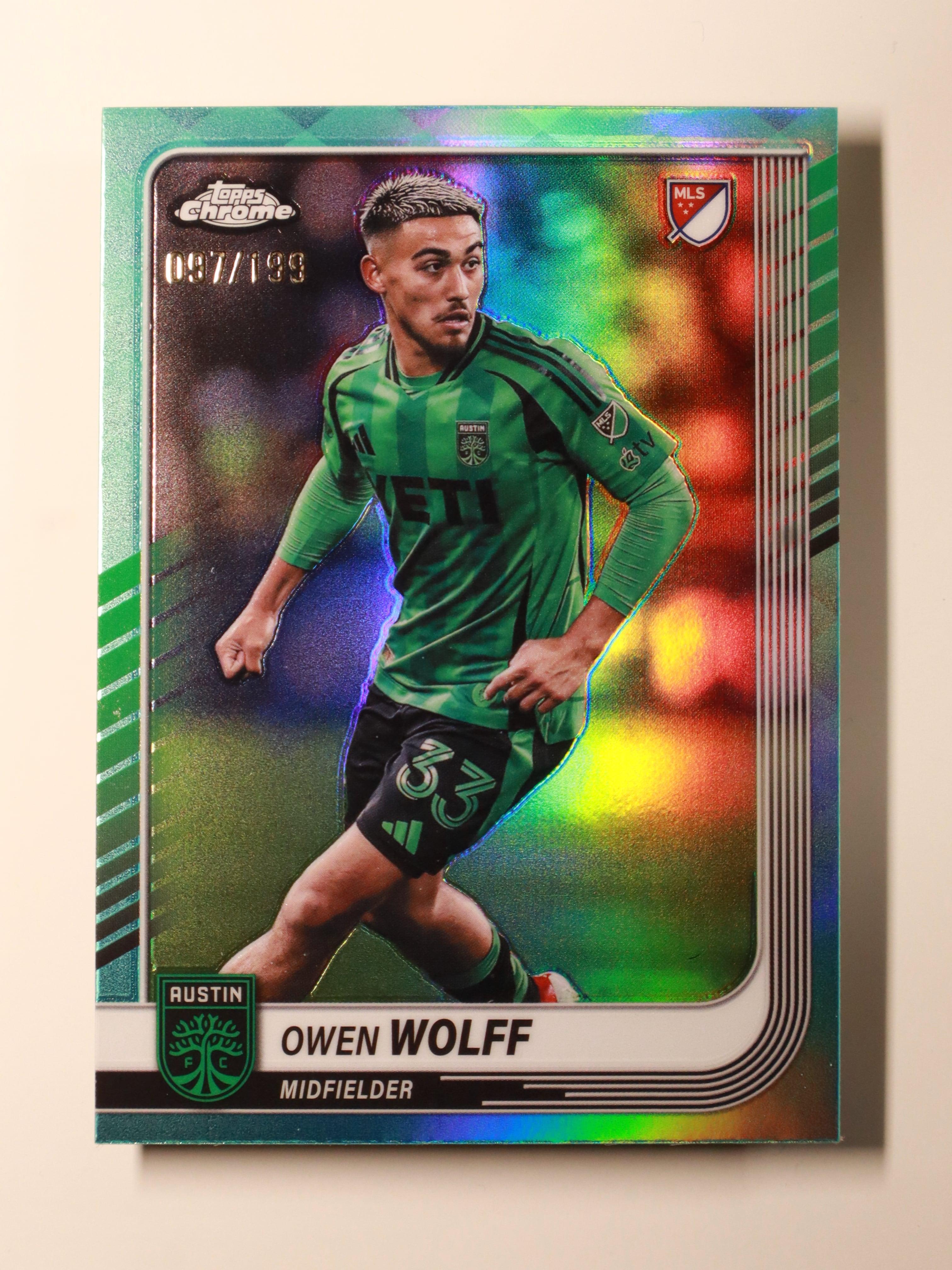 Owen Wolff - 2025 Topps Chrome MLS – Aqua /199 - Front