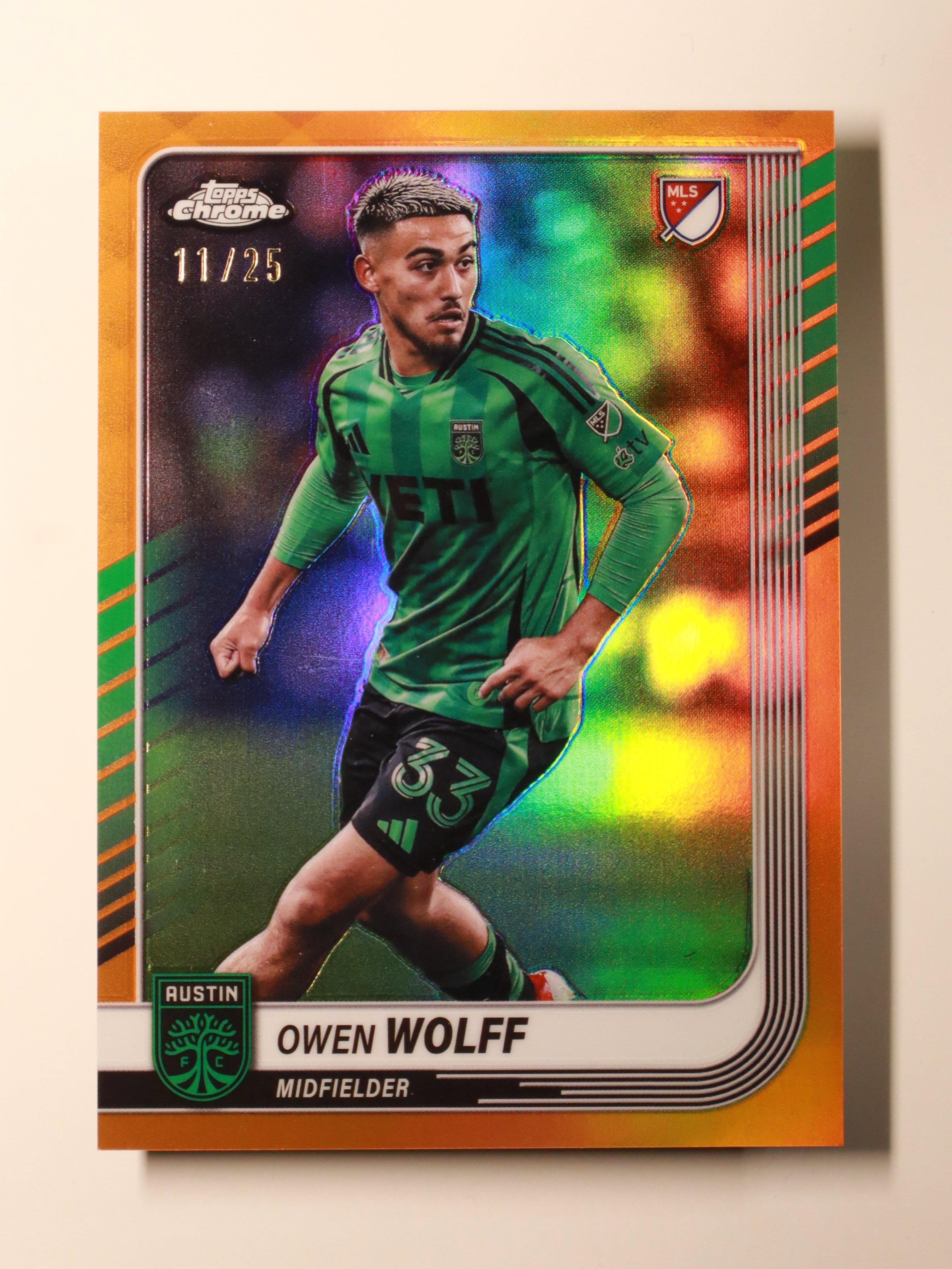 Owen Wolff - 2025 Topps Chrome MLS – Orange /25 - Front