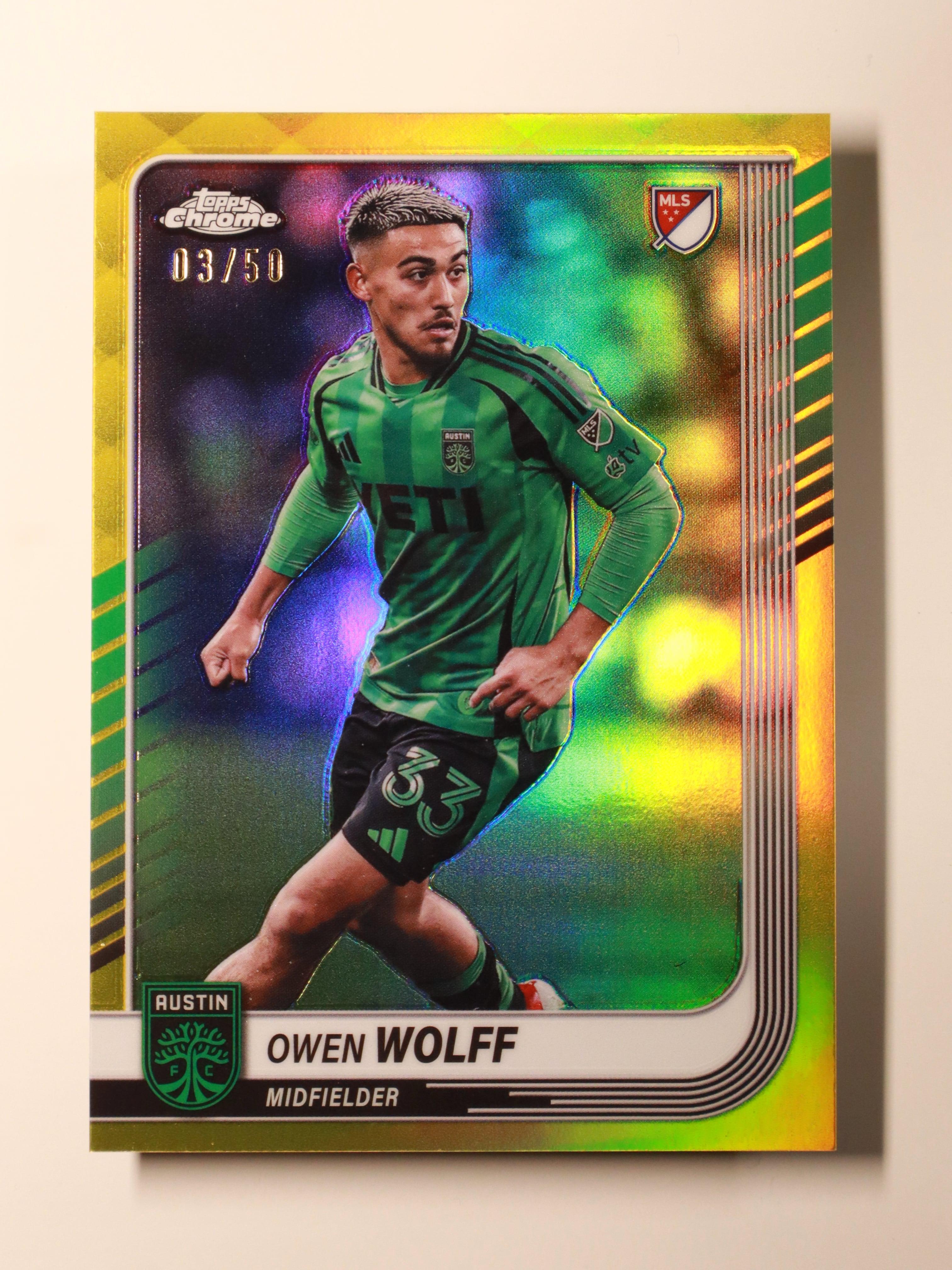 Owen Wolff - 2025 Topps Chrome MLS – Gold /50 - Front