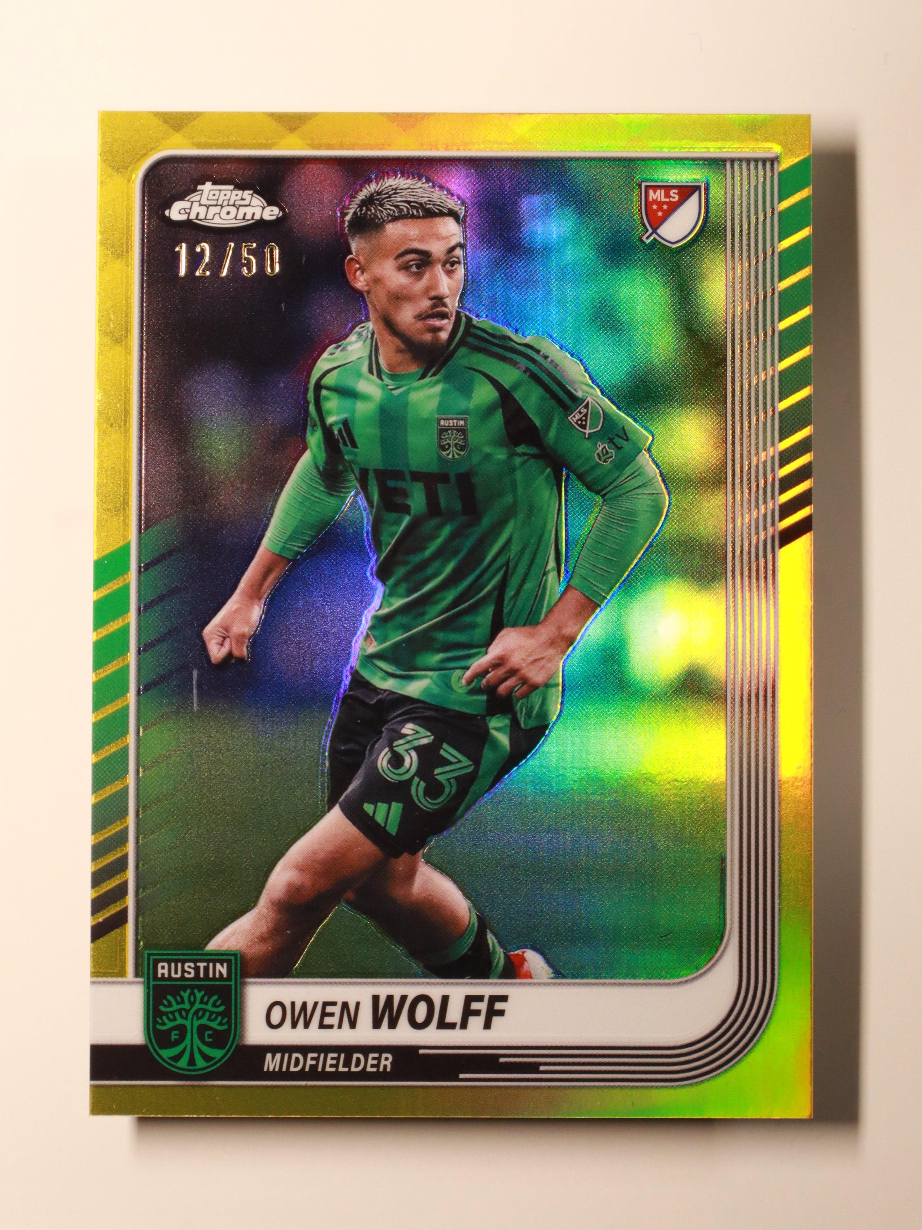 Owen Wolff - 2025 Topps Chrome MLS – Gold /50 - Duplicate 1