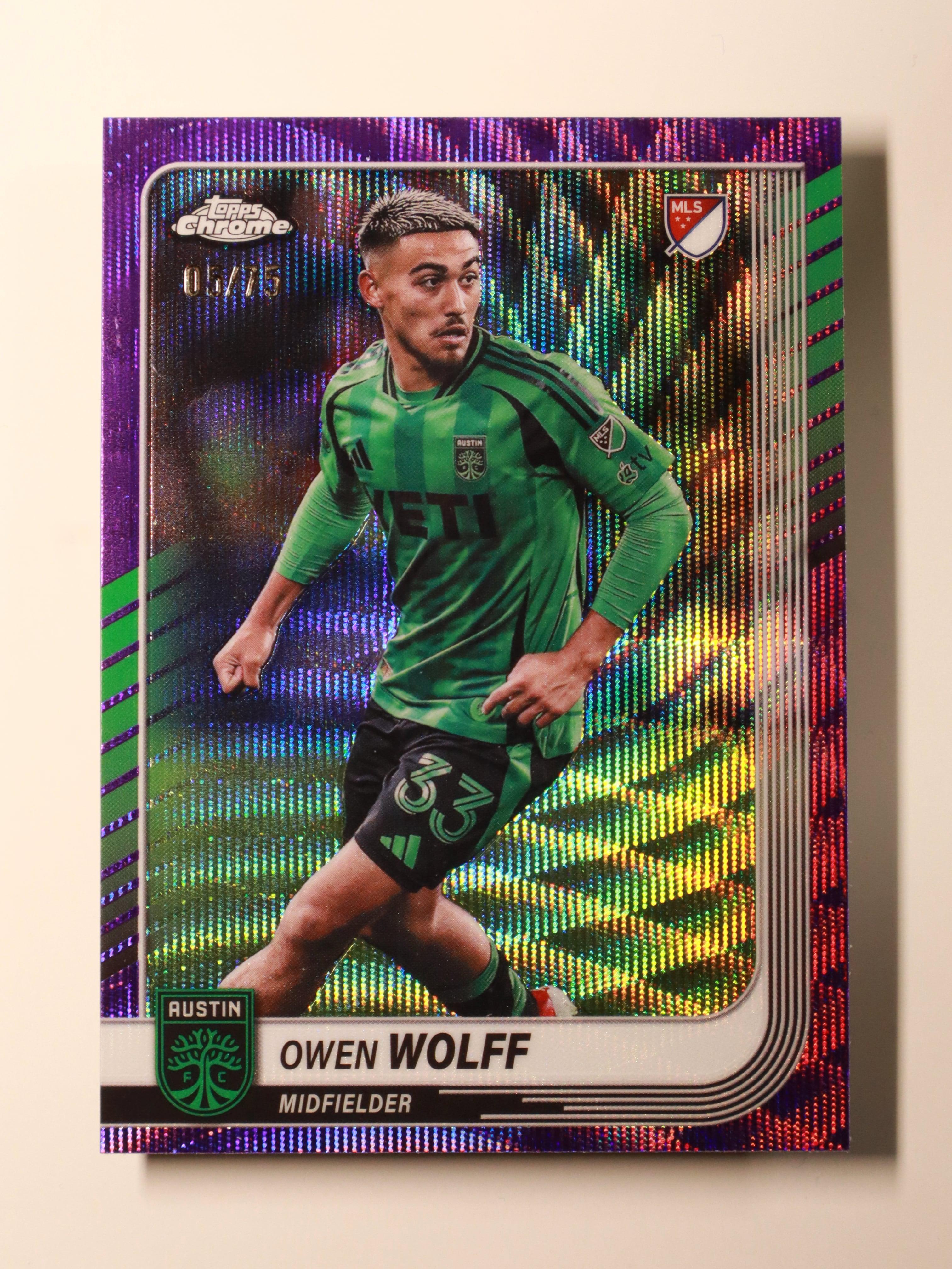 Owen Wolff - 2025 Topps Chrome MLS – Purple Wave /75 - Front