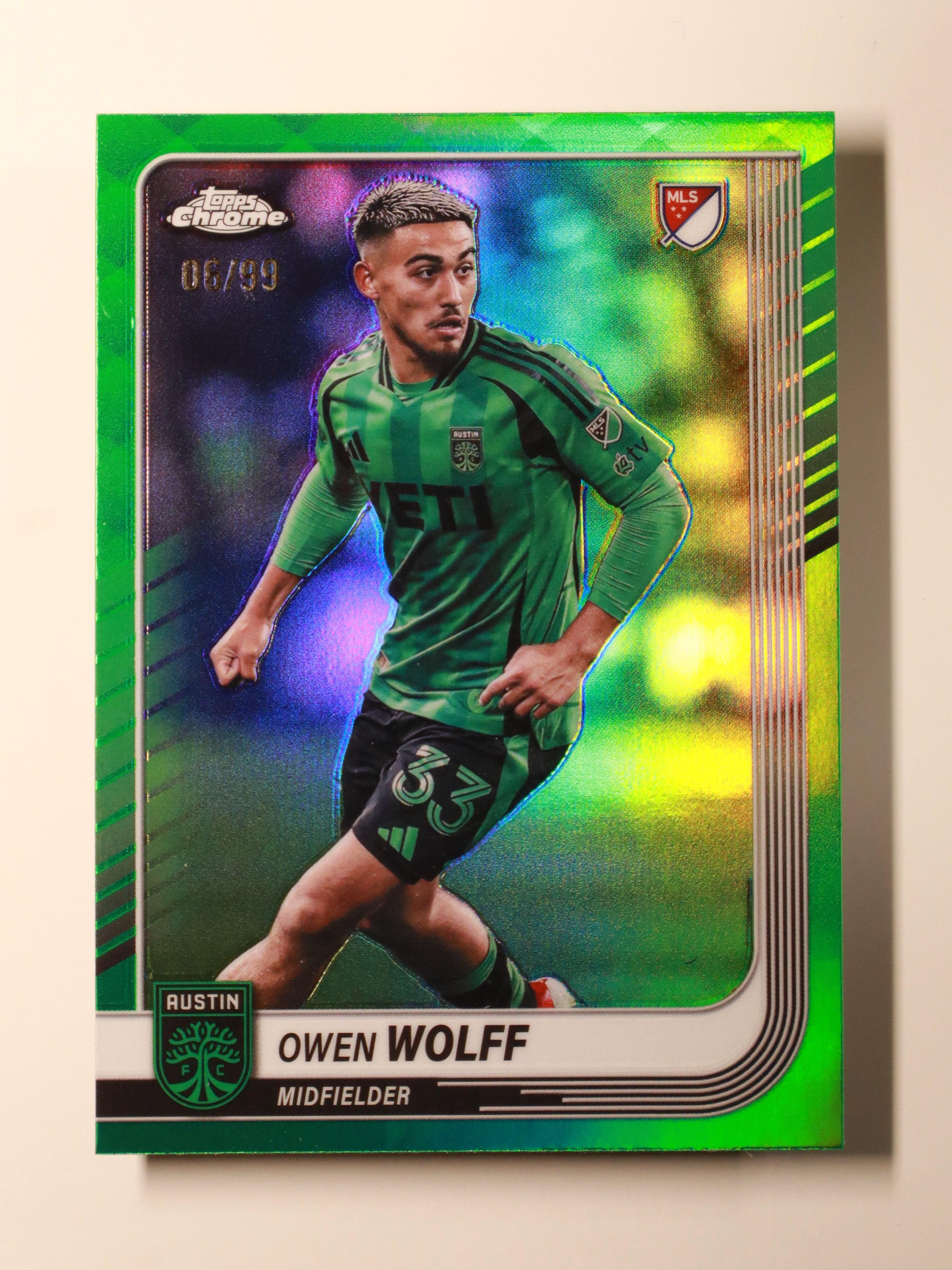Owen Wolff - 2025 Topps Chrome MLS – Green /99 - Front