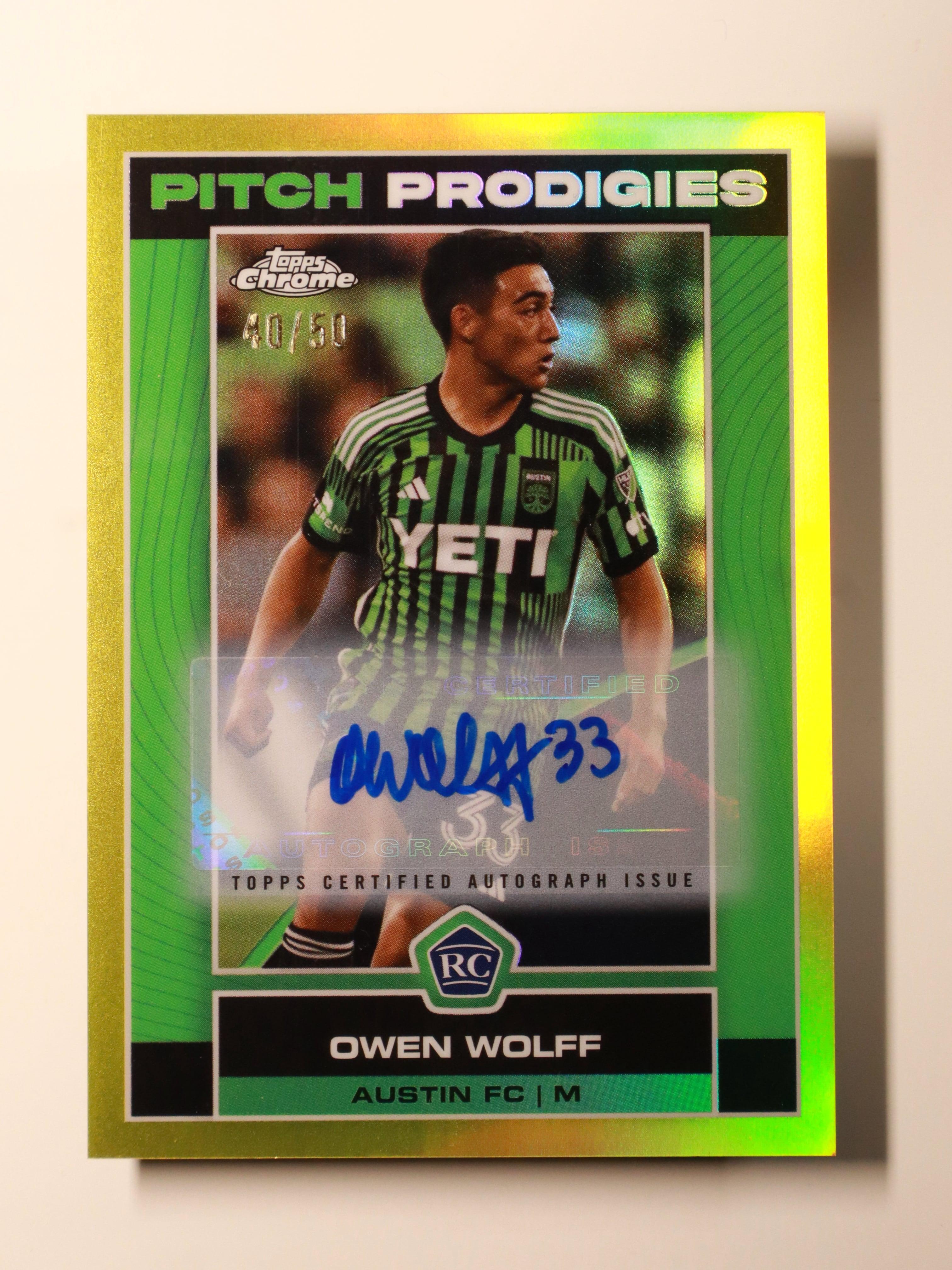 Owen Wolff – 2023 Topps Chrome MLS – Pitch Prodigies - Front